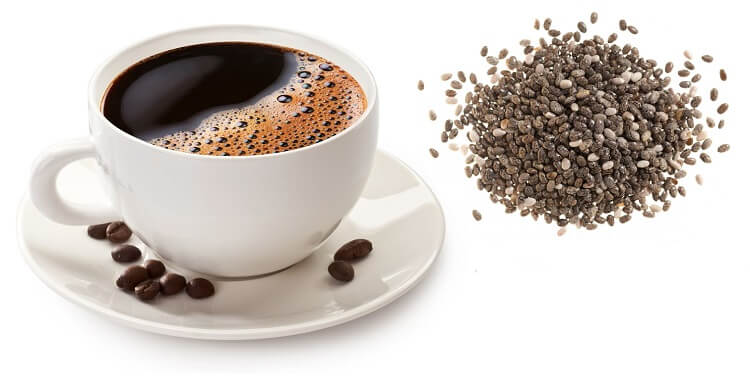 hạt chia kết hợp với cà phê tạo nên sự độc đáo cho thức uống này